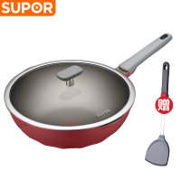 苏泊尔(SUPOR)火红点钛磨力不粘炒锅·晶铸系列少油烟家用烹饪不易粘炒菜锅磁炉通用 30cm NC30WA3送硅胶铲
