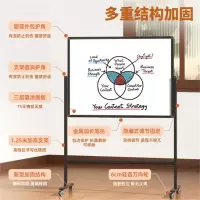 得力(deli)120*90cm支架式白板 白板写字板 办公会议白板黑板家用写字板33725