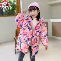 史努比(SNOOPY)儿童女小中大童外穿羽绒服冬季外套满印花羽绒服HL-21120