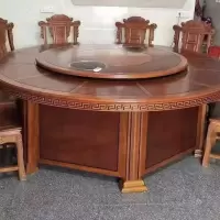 大嘉实木餐桌带转盘电动230cm*75cm(不含椅子)