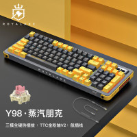 御斧(Royal Axe) Y98三模机械键盘无线蓝牙热插拔游戏办公键盘 98配列PBT键帽 TTC金粉轴V2 蒸汽朋克