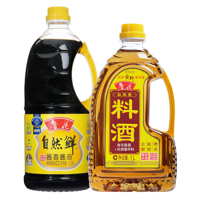 鲁花自然鲜酱香酱油1.28L+鲁花料酒1L组合