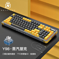 御斧(Royal Axe) Y98三模机械键盘无线蓝牙热插拔游戏办公键盘 98配列PBT键帽 TTC快银轴V2 蒸汽朋克