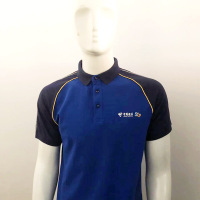 企购优品2021款中国电信定制版智慧家庭工程师宝蓝色工装短袖上衣170/L 宝蓝 S-4XL 40-45