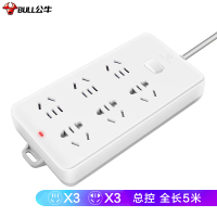 公牛(BULL) 新国标插线板 GN-109K 6位总控开关全长5米