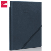 得力(deli)皮面本记事本带笔插斜绑带PU材质25K(3件装)