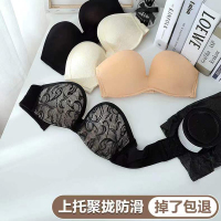 卡娅蒂(CAYATI)无肩带内衣聚拢防滑隐形文胸薄款一字肩性感上托抹胸式裹胸小胸罩