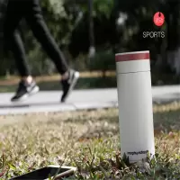 摩飞电器 保温杯双层真空304不锈钢隔热防烫简约保冷水杯MR1011 白色 350ML 单个价