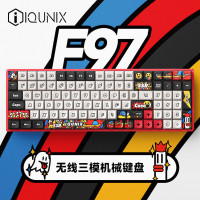 IQUNIX F97-涂鸦日记-红 机械键盘三模热插拔客制化键盘 无线蓝牙游戏键盘 100键电脑键盘TTC金粉轴RGB版