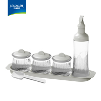 乐唯诗 乐思油壶调味罐五套装(1油壶+3调味罐+底托)LM/L5B灰色