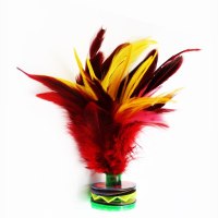 大号公鸡毛 鹅毛羽毛比赛毽球牛筋底花键儿童毽子