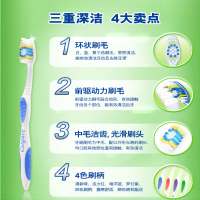 高露洁三重深洁牙刷中毛护龈有效清洁1/支装