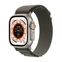 Apple Watch Ultra 智能手表 (GPS+蜂窝版)49mm 钛金属表壳 绿色高山回环式表带大号