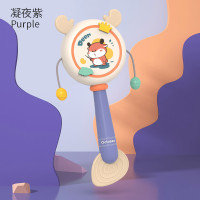吉宝宝拨浪鼓婴儿可啃咬牙胶摇铃手摇鼓玩具儿童大波浪鼓 紫色小鹿