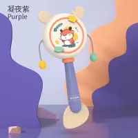 吉宝宝拨浪鼓婴儿可啃咬牙胶摇铃手摇鼓玩具儿童大波浪鼓 紫色小鹿