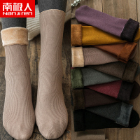 冬季女士加绒加厚保暖中筒袜雪地长筒地板袜