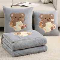 浪莎牛奶绒抱枕被子两用四季汽车靠枕毯子二合一加厚办公室冬季午睡被