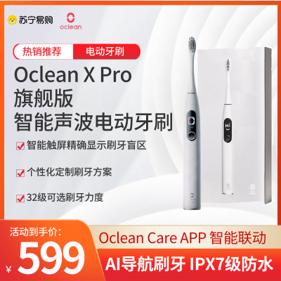 欧可林 Oclean X Pro旗舰版智能声波电动牙刷 霜岩灰