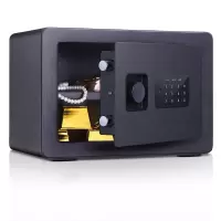 得力(deli)33515电子密码保管箱(黑色) 高25cm办公家用防盗小型隐形保管柜 入墙入柜床头柜保险箱保险柜