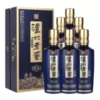 泸州老窖 蓝花瓷 头曲 醇柔 浓香型白酒 52度500ml 6瓶整箱装(内含3个礼品袋)