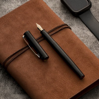 SUXINGAUTO 钢笔签字笔 男女生日学生练字 教师节礼物 威雅XL经典黑金夹墨水笔+深灰迷你墨水礼盒