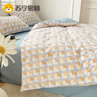 奂米简约床单四件套纯全棉被套床单学生宿舍床上三件套床品814-3