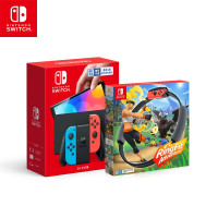 Nintendo Switch游戏机国行健身环大冒险套装 &amp 超级马力欧派对Joy-Con 特别版(含游戏)