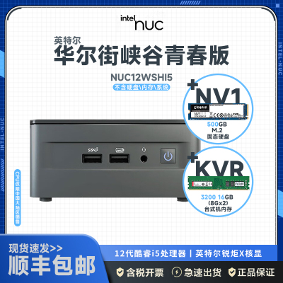 英特尔(Intel)华尔街峡谷i5青春版 厚款NUC12WSHI5+KVR 3200 8G*2+NV1 500G