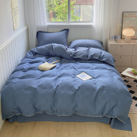 ins高级感华夫格水洗棉四件套亲肤纯棉三角针被套