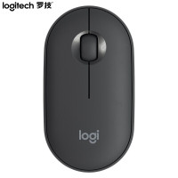 罗技(Logitech)Pebble鹅卵石简约轻薄无线双重连接蓝牙鼠标 石墨黑