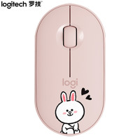 罗技(Logitech)Pebble鹅卵石简约轻薄无线双重连接蓝牙鼠标 可妮兔