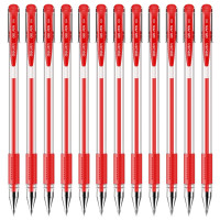 得力(deli) 6600es 办公子弹头中性笔 水笔签字笔 0.5mm红色 中性笔 12支装