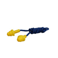 思创科技 ST-1280 硅胶圣诞树型可清水洗带线防噪音耳塞 黄色