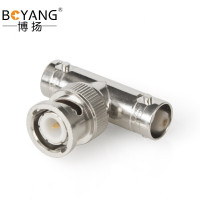 博扬 2M 两兆头 Q9头75欧 BNC三通头 一公两母转换器 10个装 BY-BNC-KJK