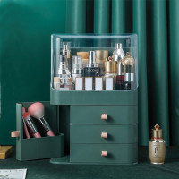 化妆品收纳盒 桌面网红护肤品梳妆台化妆刷口红整理大容量置物架子 JING PING