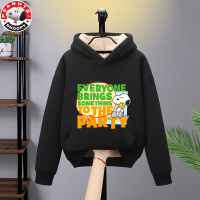 史努比(SNOOPY)童装儿童套头连帽羊羔毛卫衣男女中大童休闲运动上衣SNYGR101