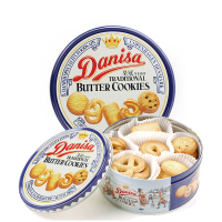 皇冠进口丹麦黄油曲奇饼干200g铁盒装