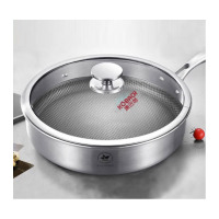 康巴赫 304平底煎锅 一代煎锅 不锈钢不粘平底锅煎牛排锅电磁炉燃气通用煎饼锅26cm