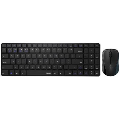 雷柏9060G黑色无线键盘鼠标套装笔记本台式电脑超轻薄小巧便携
