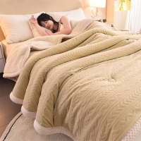卡洛儿杜香牛奶绒毛毯加厚冬季珊瑚绒羊羔绒三层保暖沙发盖毯披肩毯午睡毯子