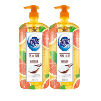 超能 洗洁精离子祛腥护手洗涤灵去油不残留 西柚去腥1kg [2瓶装]
