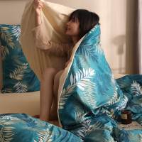 洁丽雅床单四件套纯棉全棉40支被套宿舍床上三件套床单床上用品