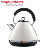 摩飞 电热水壶 进口304不锈钢烧水壶英伦风电水壶 MR7076A 白色1.5L
