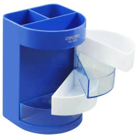 得力(deli)904 四层彩色办公笔筒 创意桌面收纳盒 颜色随机*10只