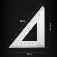 得力(deli) 三角尺150mm 不锈钢绘图多功能45度装修尺DL4039
