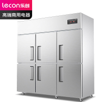 乐创 (lecon)商用六门冰柜 立式厨房髙身雪保鲜高柜 双压缩机冰箱 全冷藏[工程款]LC-J-LM01