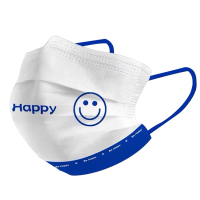 DXBG一次性成人防护口罩 克莱因蓝523字母笑脸 独立包装款 三层防护 防花粉防粉尘防飞沫防柳絮 10片装(5包起拍)