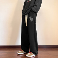 休闲裤男士2022新款春秋季新款高街直筒宽松阔腿长裤ins潮牌裤子