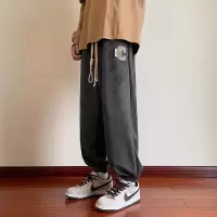 潮牌ins休闲裤男士春秋季2022新款黑色潮宽松卫裤百搭束脚运动裤子
