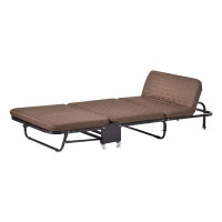 三极 办公室折叠床单人床午休床木板床行军床三折海绵床TP1013 咖啡色 180*75*28cm(LX)